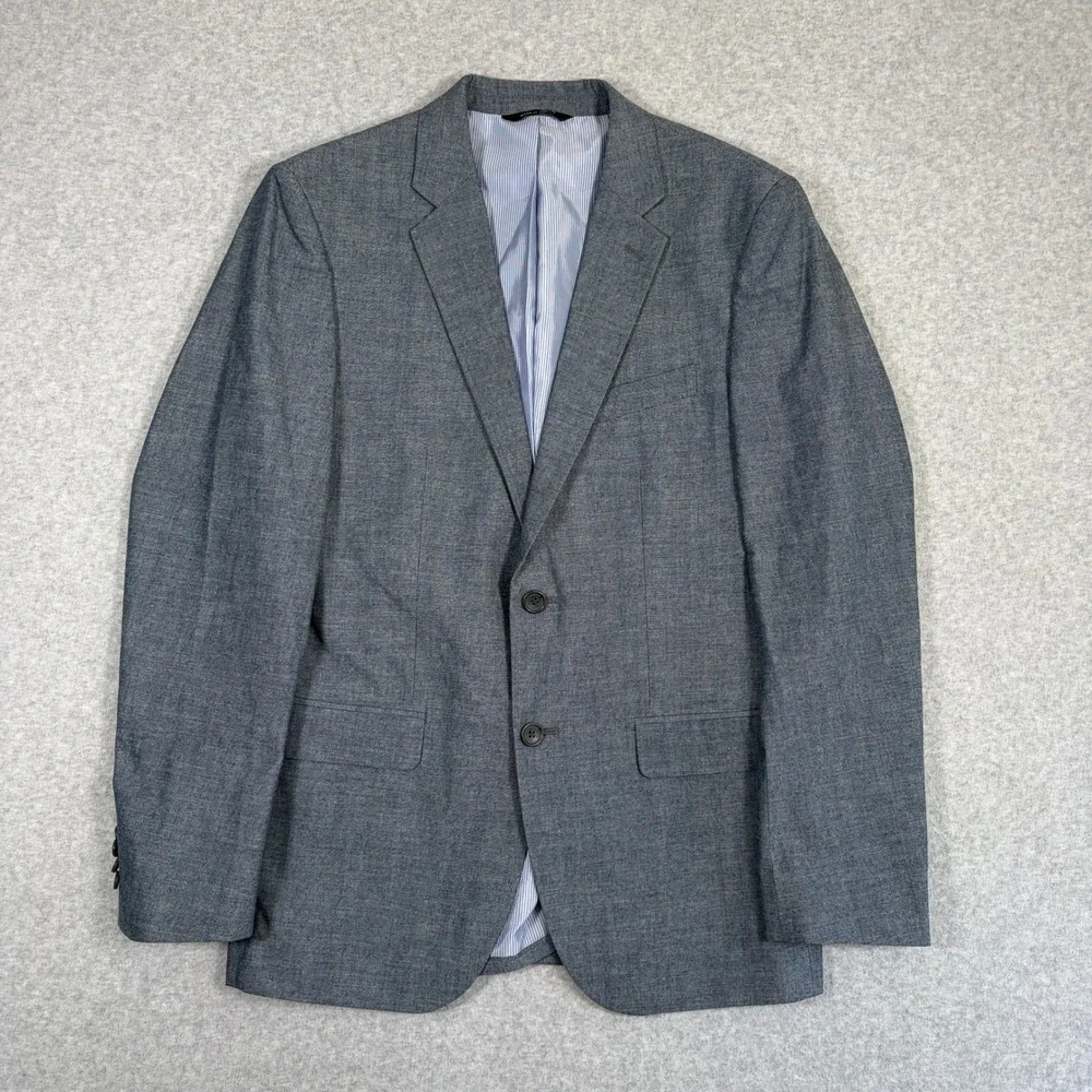 Banana Republic Blazer Mens 40 Regular Blue Tailored Slim Fit Cotton Sport Coat